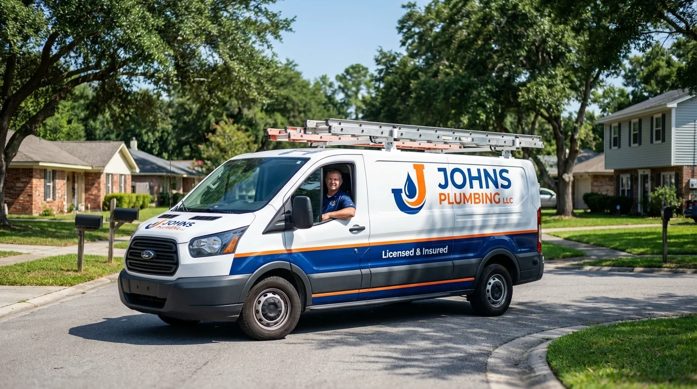 Johns Plumbing LLC service van in Peachtree Corners, GA