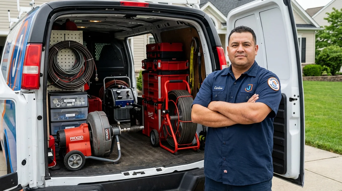 Professional drain cleaning equipment and Johns Plumbing LLC plumber in Peachtree Corners