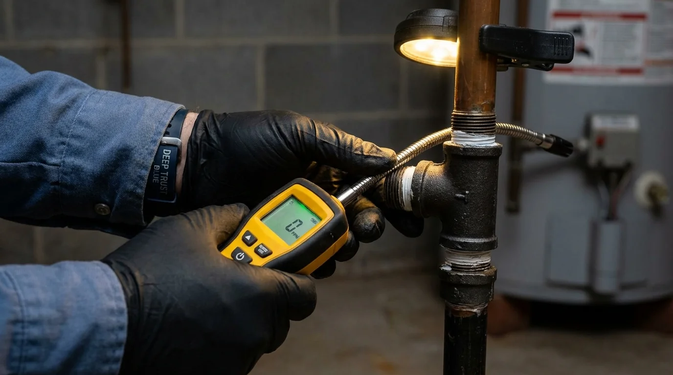 Gas leak detection with electronic sniffer by Johns Plumbing LLC in Peachtree Corners